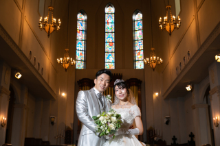 ステンドグラスと共に♡