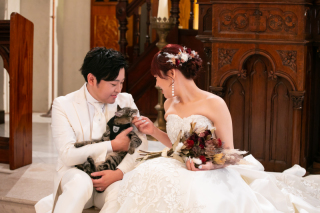 大切なペットとご一緒に撮影してみては…♡