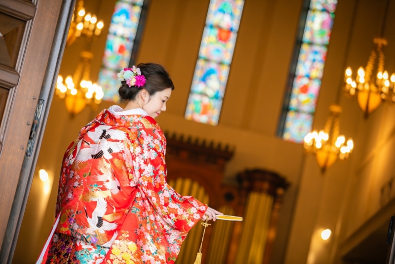 結婚式場で和装??