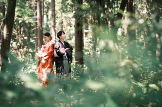 色打掛は緑が映える