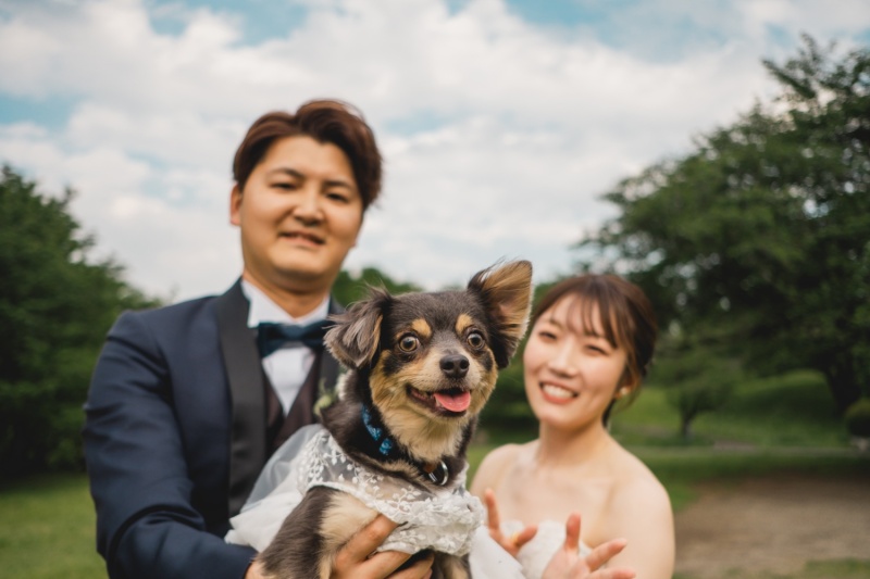 自然に囲まれてウェディングフォト