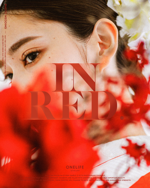 赤に宿る静けさ。スタジオで撮る、赤無垢の前撮り【ONELIFE】