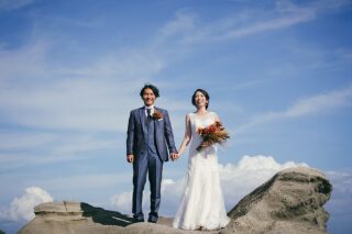 秋晴れの城ヶ島。青空に負けない笑顔。