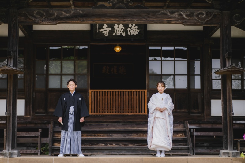 お寺でゆったり和装ロケ