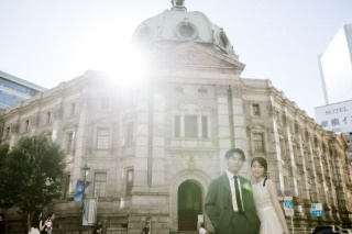 横浜の街で思い出の撮影を