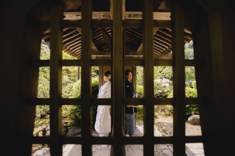 お寺でゆったり和装ロケ