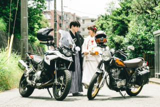 バイク+和装+妙本寺!