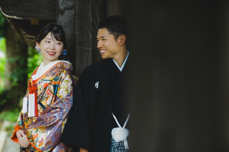寺院と紫陽花と。
