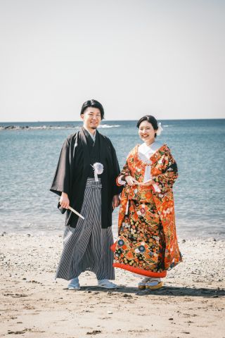 海で!和装ロケーション撮影