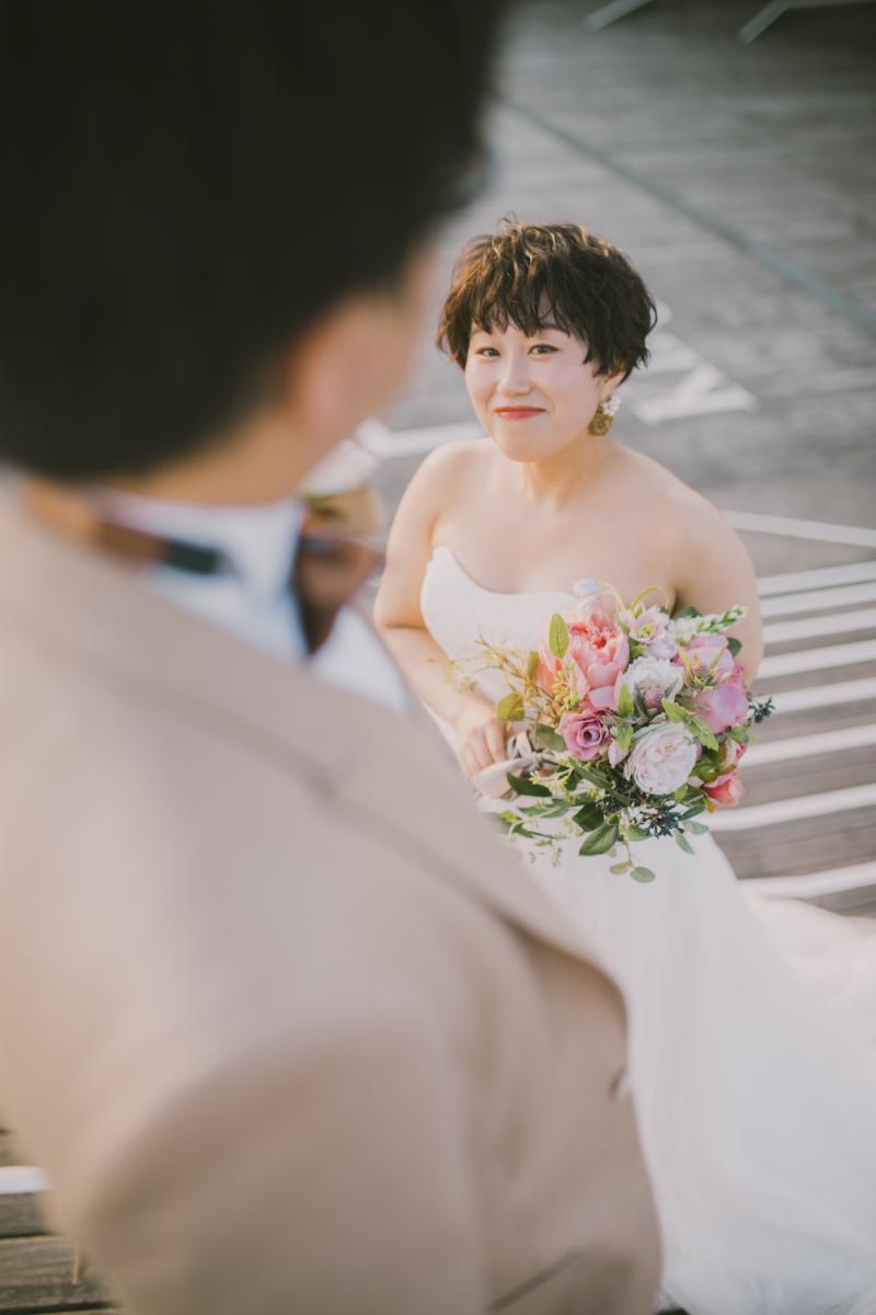 和装スタジオからの夕方の大さん橋へ