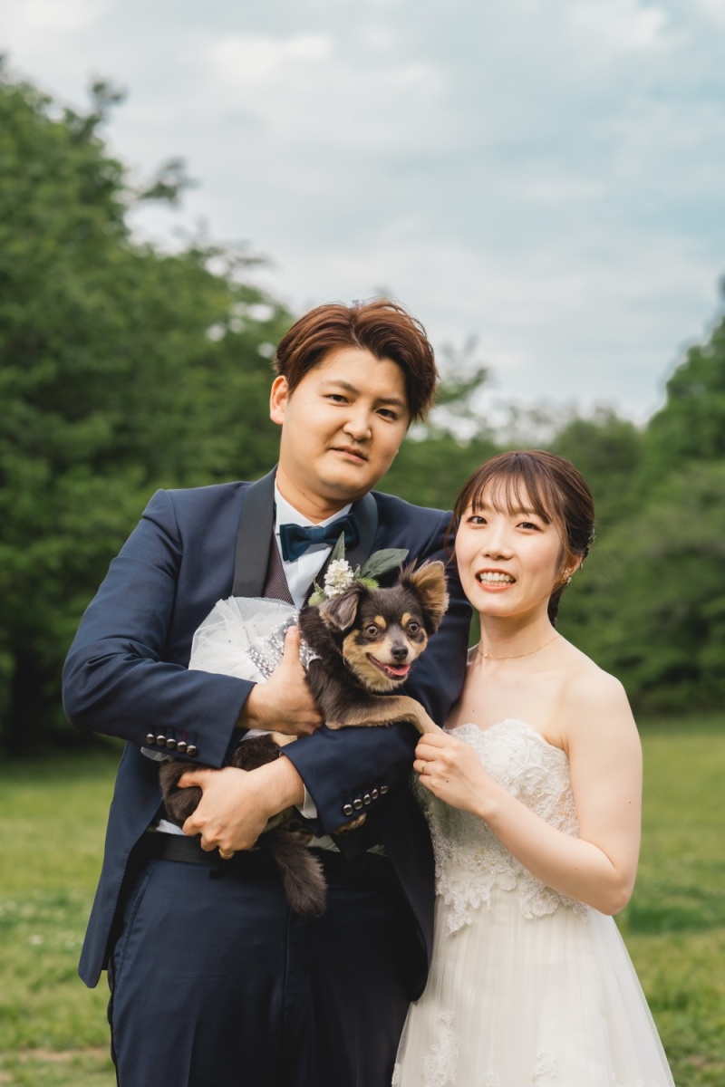 自然に囲まれてウェディングフォト