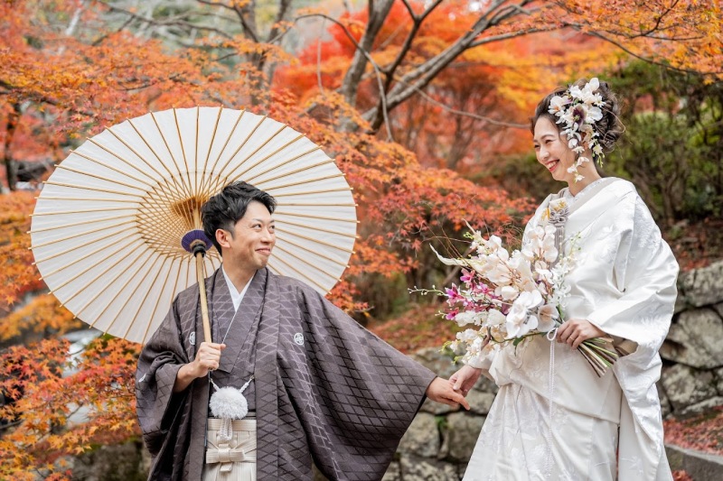 紅葉×和装フォトのご紹介