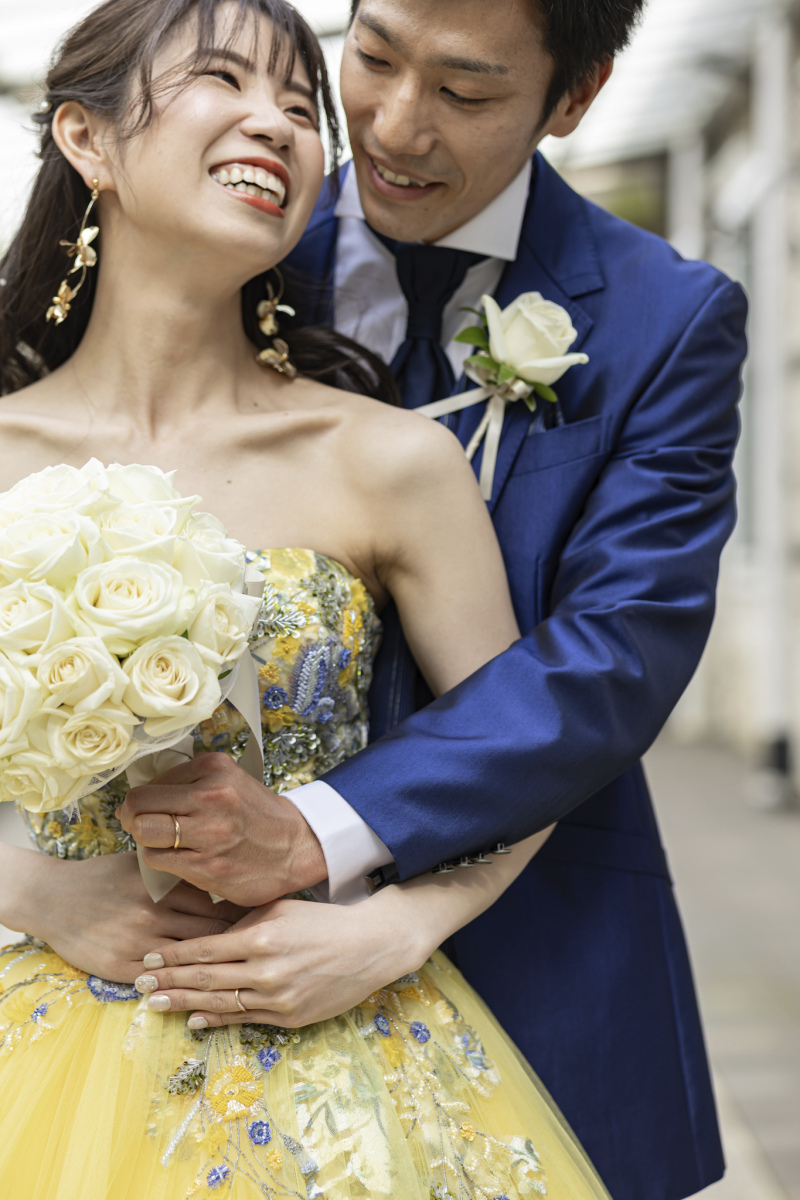 カラードレス&times;生花ブーケ