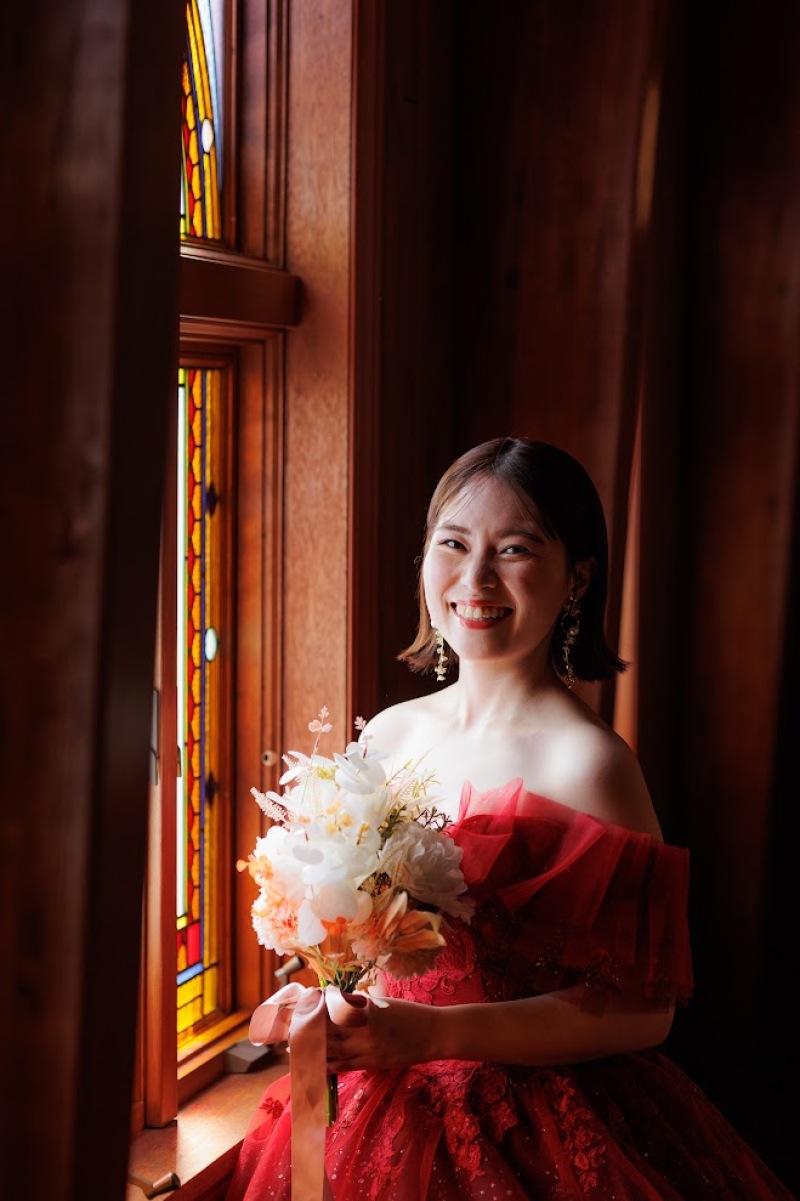 カラードレス&times;生花ブーケ