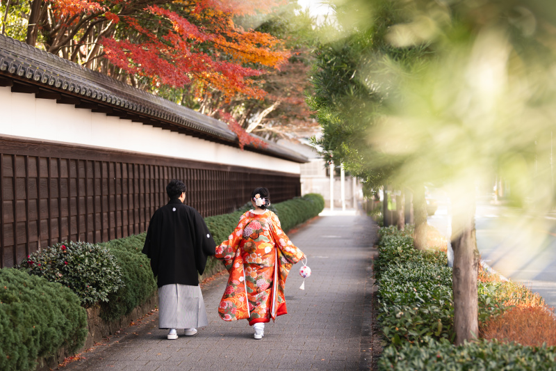紅葉と和装撮影