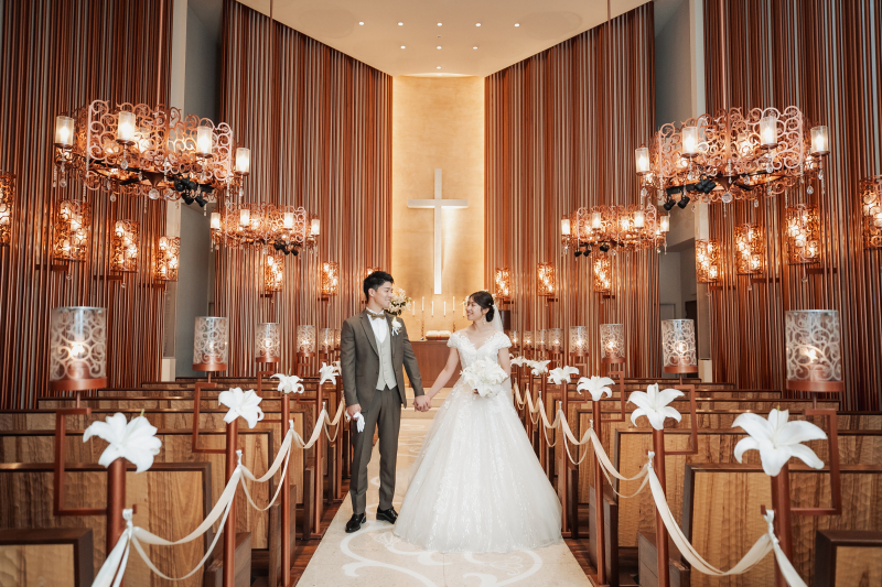 ブラウンのチャペル内での撮影