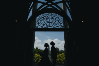 舞鶴公園の新緑を背景にシルエットショット^^