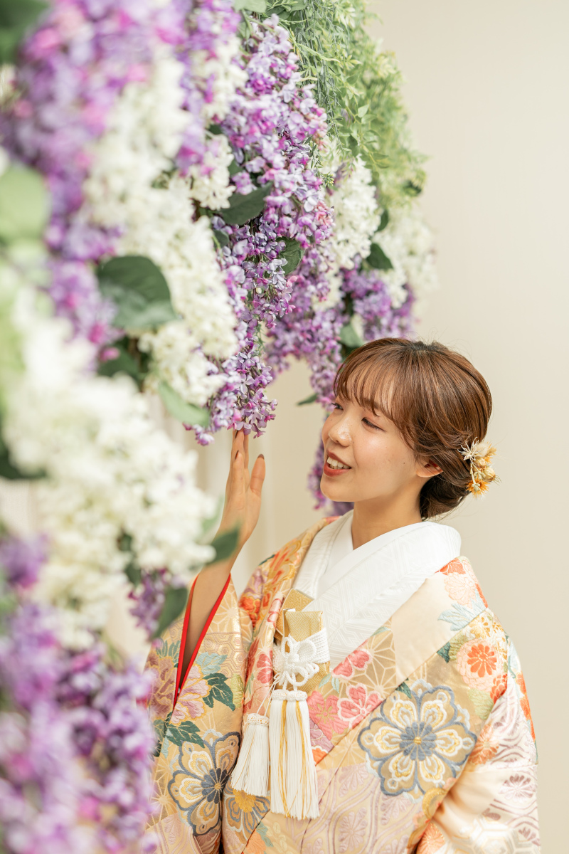和装でも！ドレスでも◎藤の花での一枚
