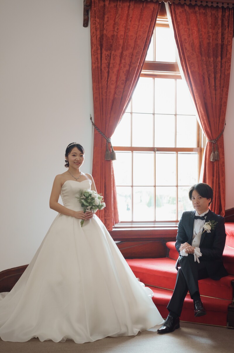 ご姉妹3名オトナフォトご体験のご新婦様桜で洋装2点オトナフォト