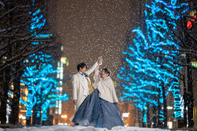 雪の中島公園とモエレ沼公園、赤レンガテラス衣裳3点こんな感じ その2