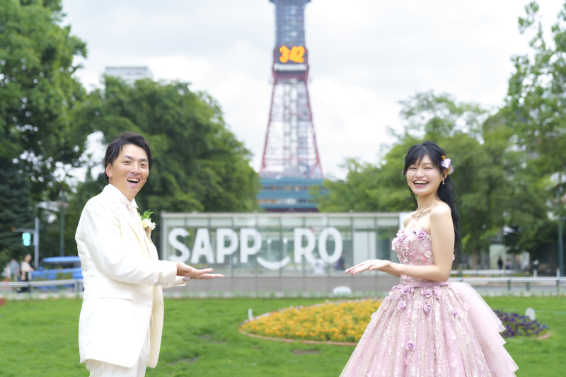 みんなで、結婚式をラベンダー畑で手作りフォトウェディング