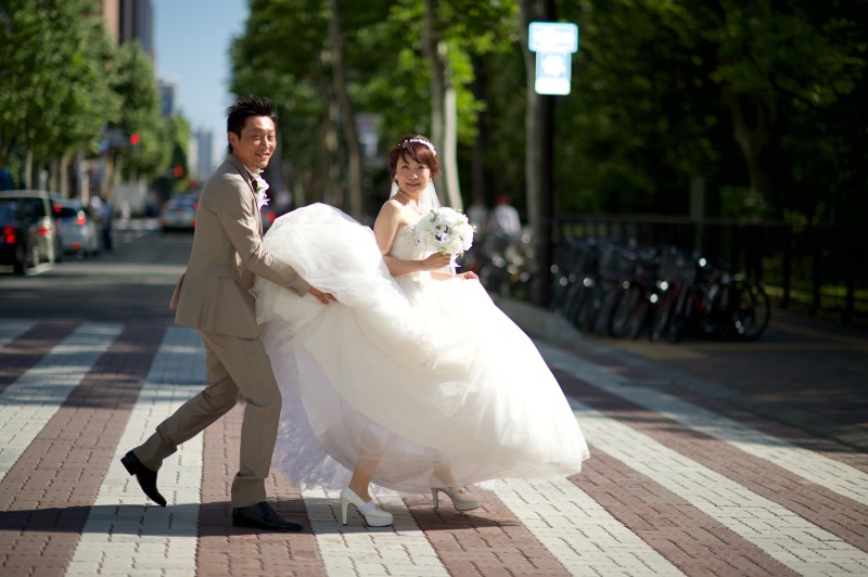 夏の日 新婦は写真が苦手だと言ってました・・