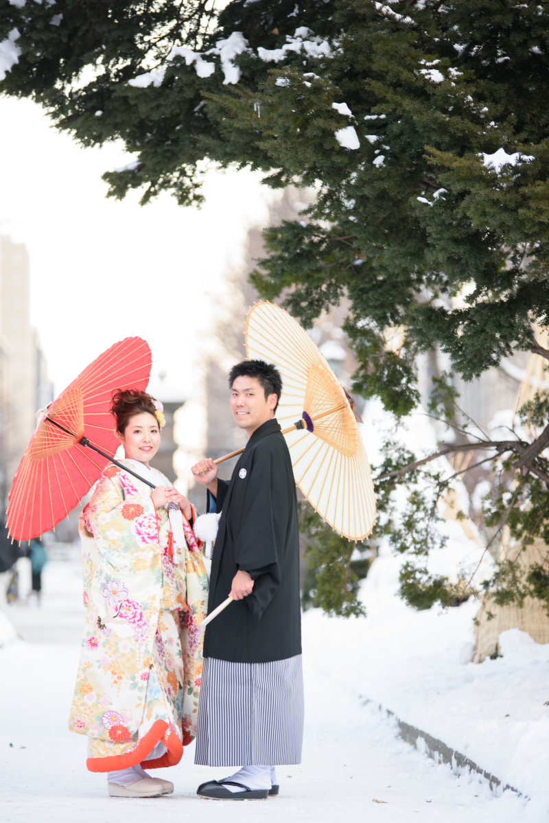 雪の季節のチャペル洋装と和装で残すその１