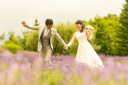 結婚2年目初めての北海道旅行、お花でウェディングフォト