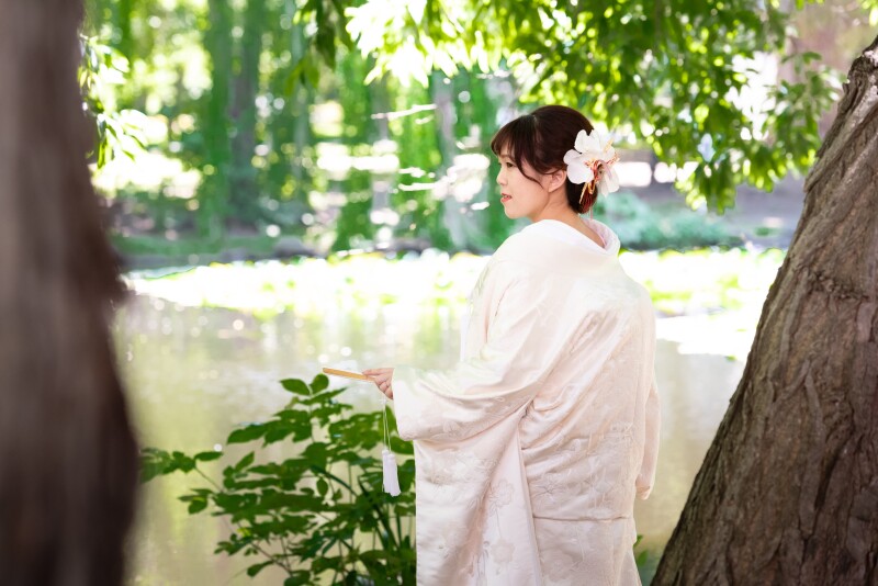 緑が芽吹く頃の和装と洋装和装スタート