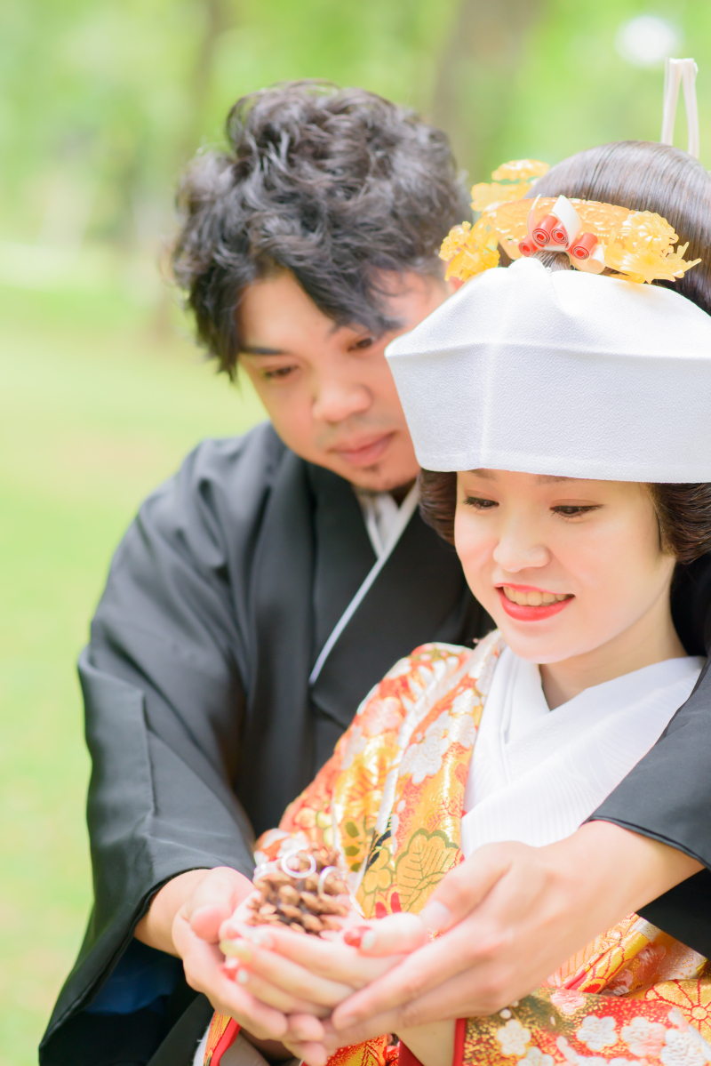 夏、ふたりの母校で和装前撮り　その１