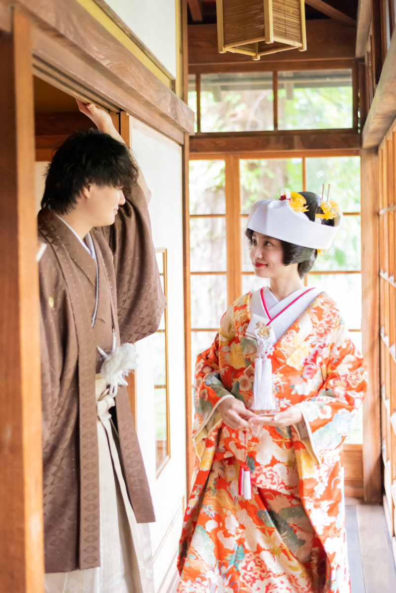 日本家屋で和装で撮影２