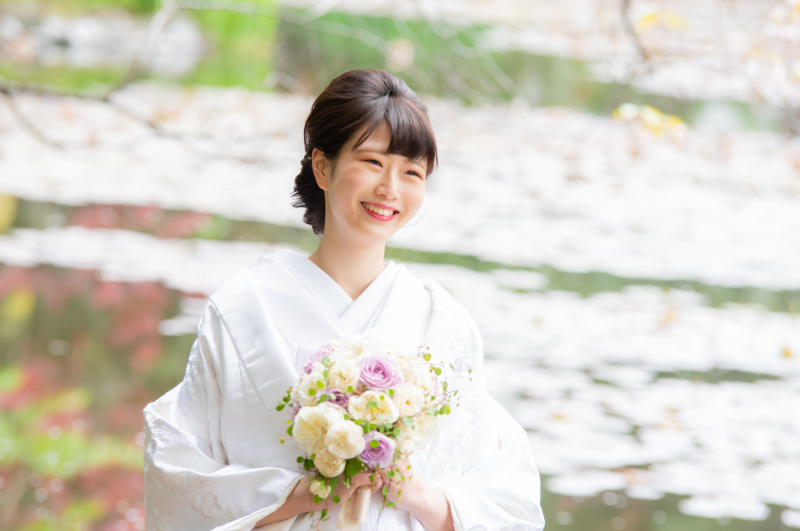 桜、さくら、サクラウェデイングフォト札幌ワンちゃんと一緒に
