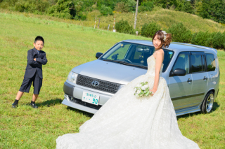 お子様と愛車と撮影がご希望！　そのあと和装でその１