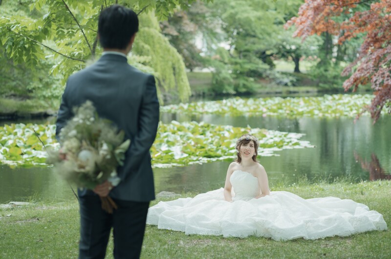 夏の光のチャペルと滝野すずらん公園のお花畑 1