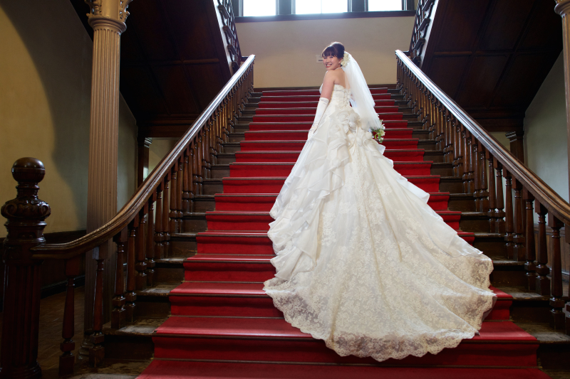 子供と一緒に結婚写真