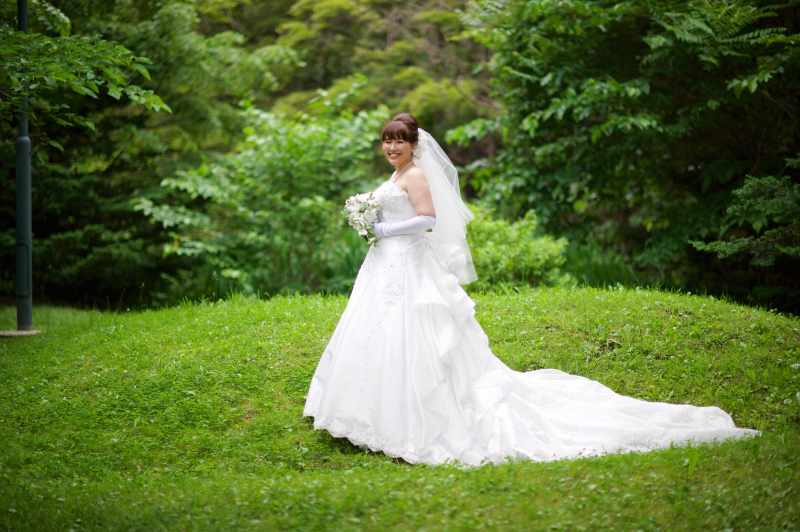 子供と一緒に結婚写真