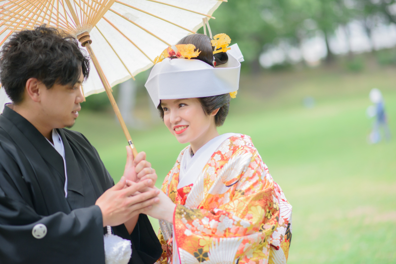 夏、ふたりの母校で和装前撮り　その１