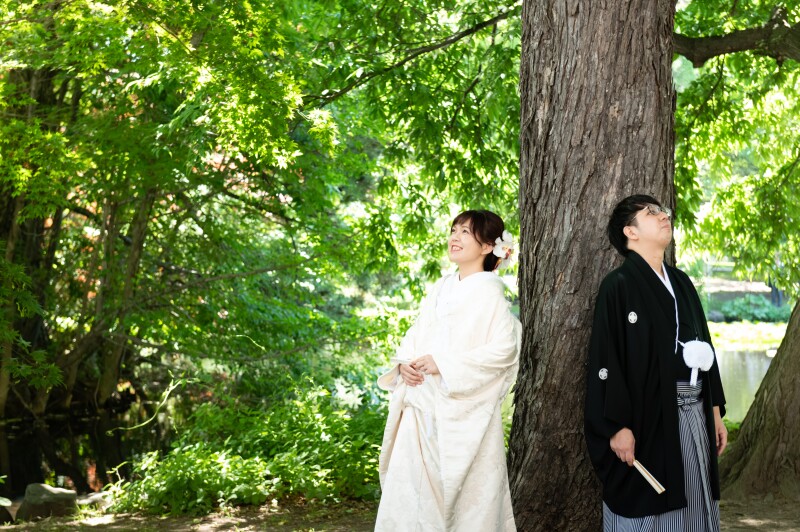 緑が芽吹く頃の和装と洋装和装スタート