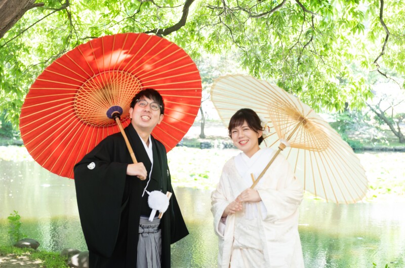 緑が芽吹く頃の和装と洋装和装スタート