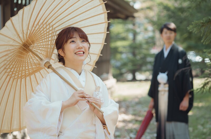 フォトウェデイングを2回に分けてご計画1日目は桜で和装でみんなで楽しく