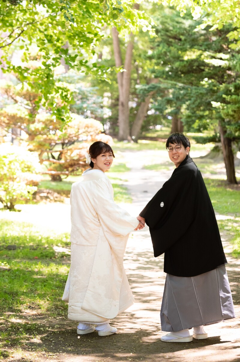 緑が芽吹く頃の和装と洋装和装スタート