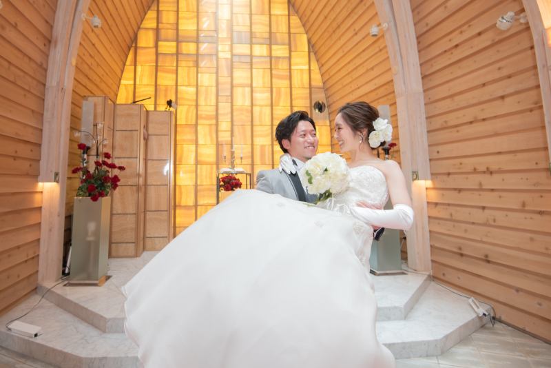 真っ白い雪とチャペル!和装を楽しむその2