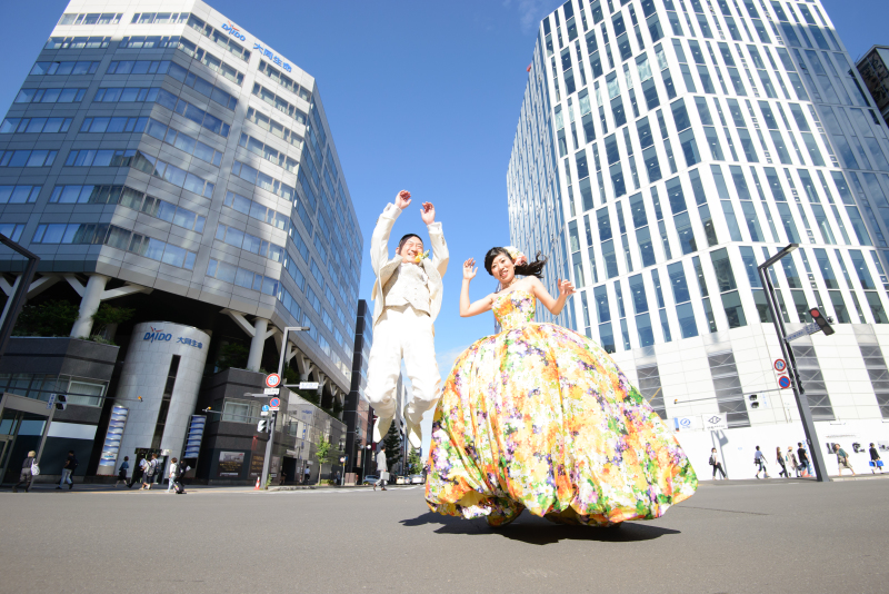 夏の日お花の中で記念日になりました・・