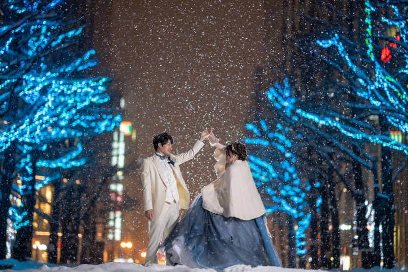 雪の中島公園とモエレ沼公園、赤レンガテラス衣裳3点こんな感じ その2