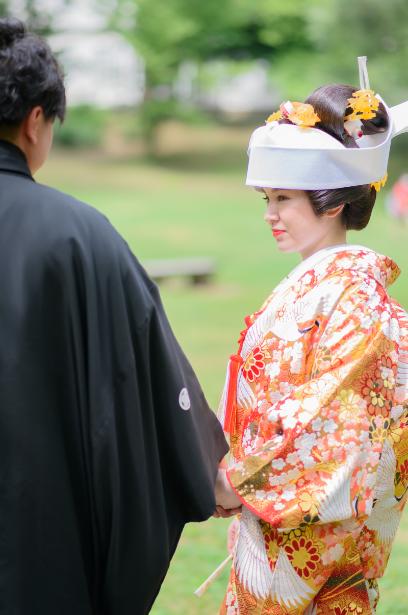 夏、ふたりの母校で和装前撮り　その１