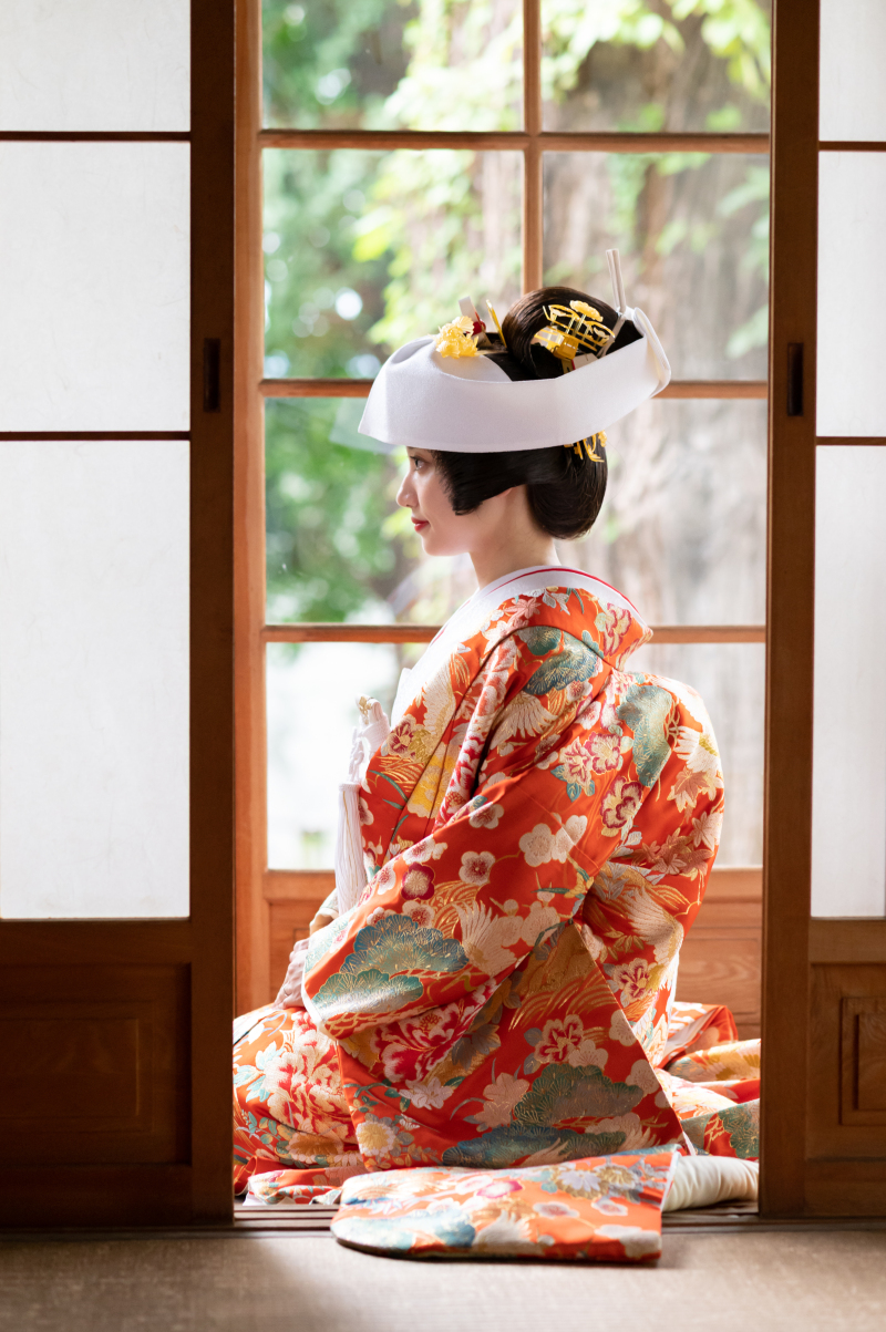 日本家屋で和装で撮影２