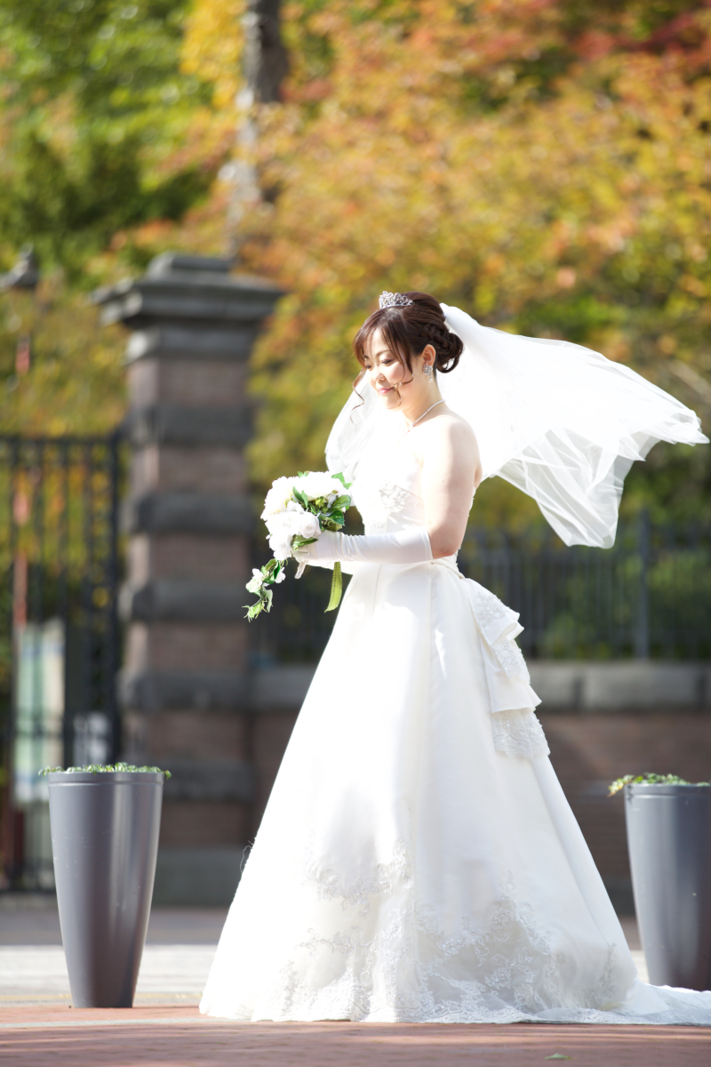 アウトドア大好きのお二人コンセプトは紅葉の中で結婚記念写真撮りたい