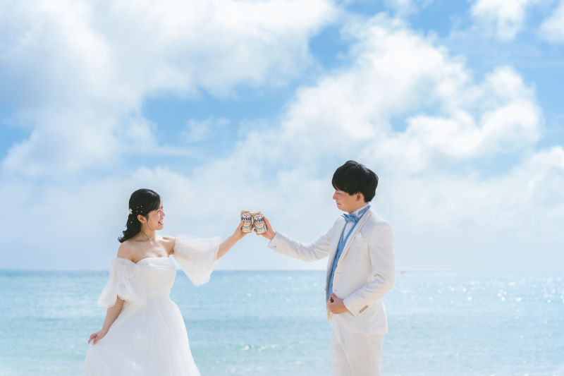 笑顔いっぱいふたりらしい沖縄ウェディングフォト♡