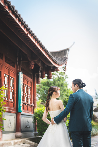 福州園での撮影