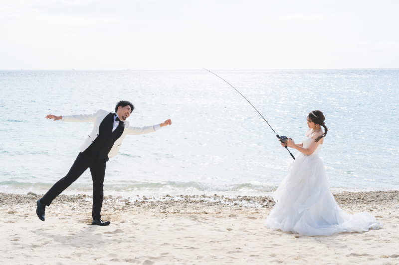 釣り好きなおふたりらしさ溢れる沖縄フォトウェディング・先輩花嫁さんの事例紹介♩